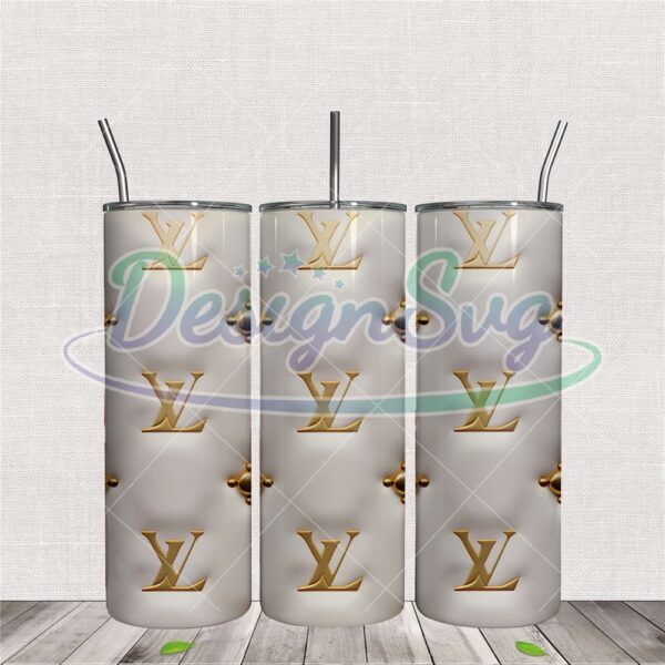 lv-fashion-gold-inflated-design-tumbler-png