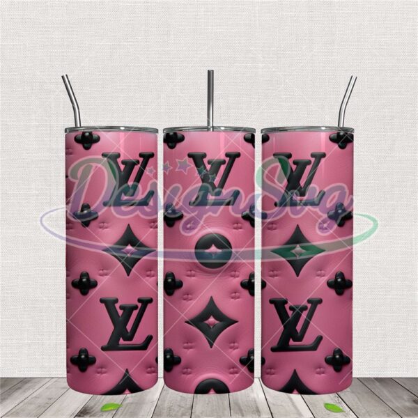 louis-vuitton-pink-black-inflated-tumbler-wrap-png