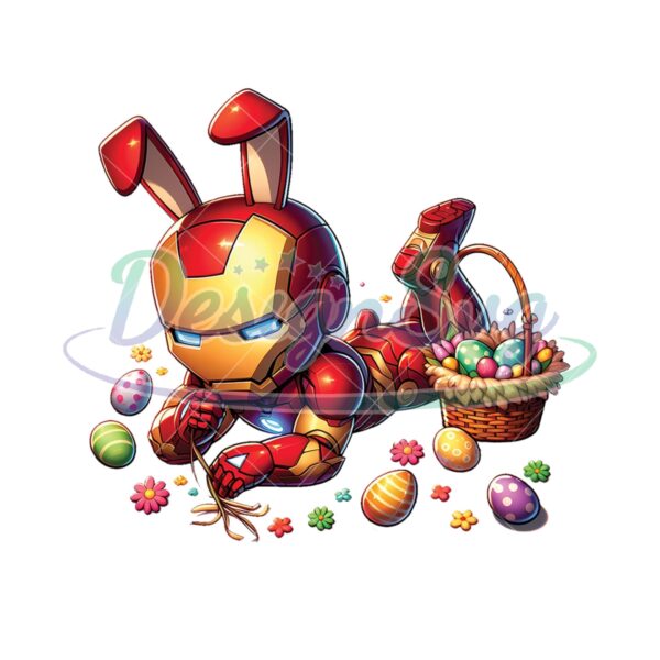 Chibi Ironman Bunny Happy Easter PNG