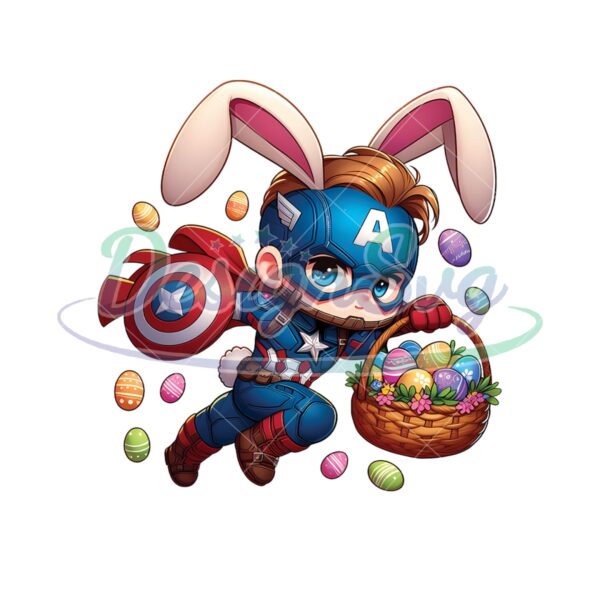 Bunny Chibi Captain America Happy Easter PNG