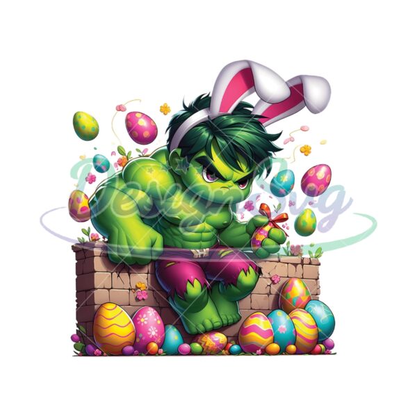 Bunny Chibi Hulk Happy Easter Eggs PNG