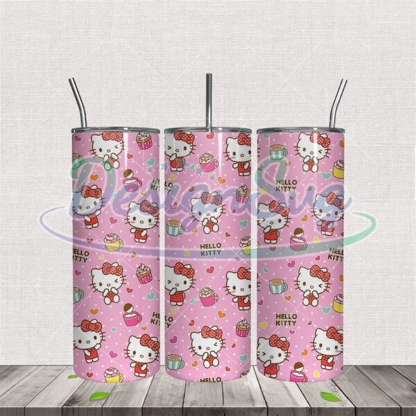 hello-kitty-pink-coffee-pattern-20oz-tumbler-wrap-png