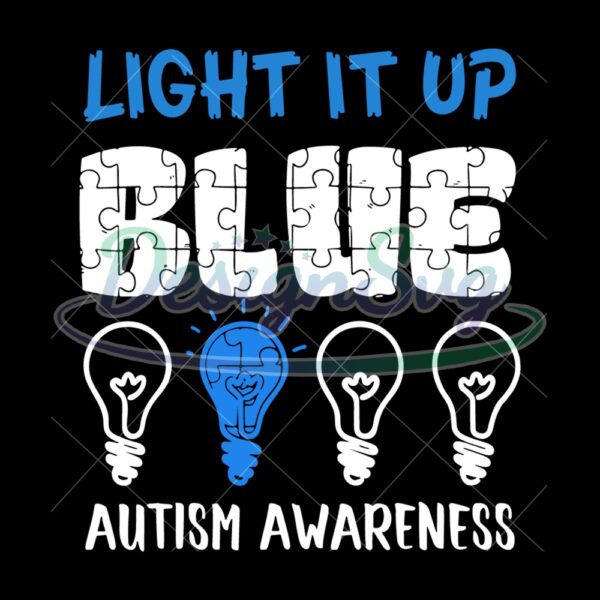 Autism Light It Up Blue Design PNG