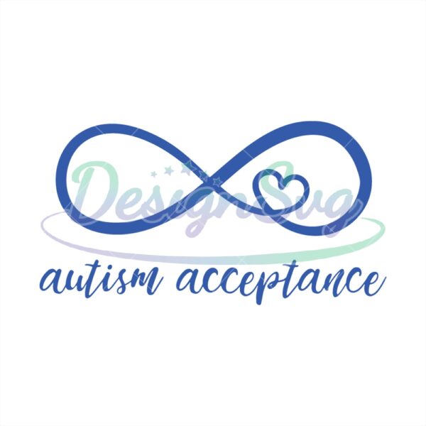 Autism Acceptance Blue Infinity Loop PNG