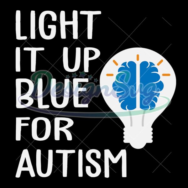 Light It Up Blue Brain For Autism PNG
