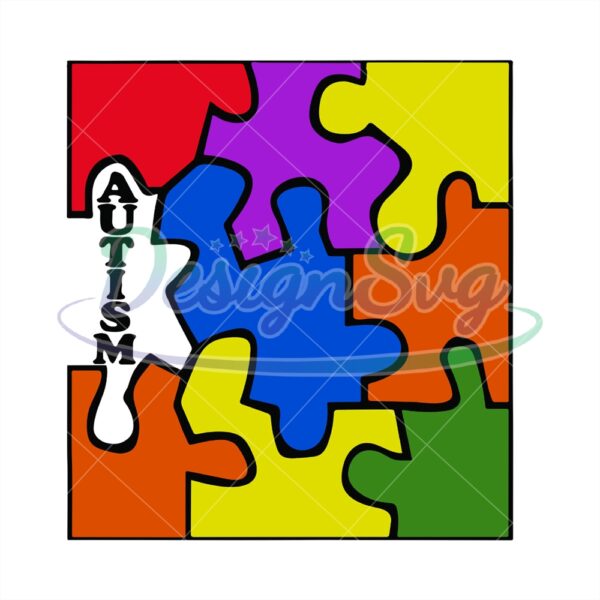 Autism Puzzle Colorful Square PNG