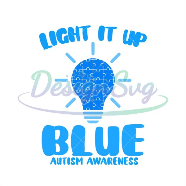 Light It Up With Blue Autism Bulb PNG