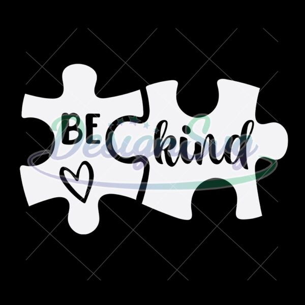 Autism White Puzzle To Be Kind Heart PNG