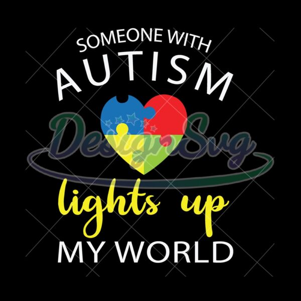 Autism Light Up My World Design PNG