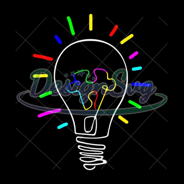 Autism Awareness Colorful Light Puzzle PNG