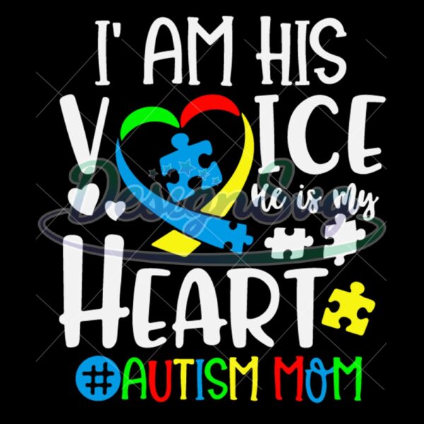 Autism I Am His Voice He Is My Heart PNG