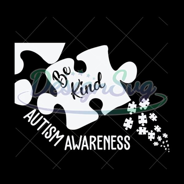 Autism Awareness Be Kind Puzzle Piece PNG