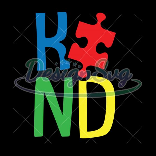 Be Kind Puzzle Piece Autism Design PNG
