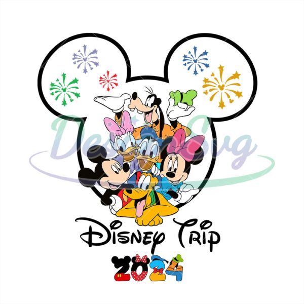 Mickey Mouse Friends Disney Trip 2024 PNG