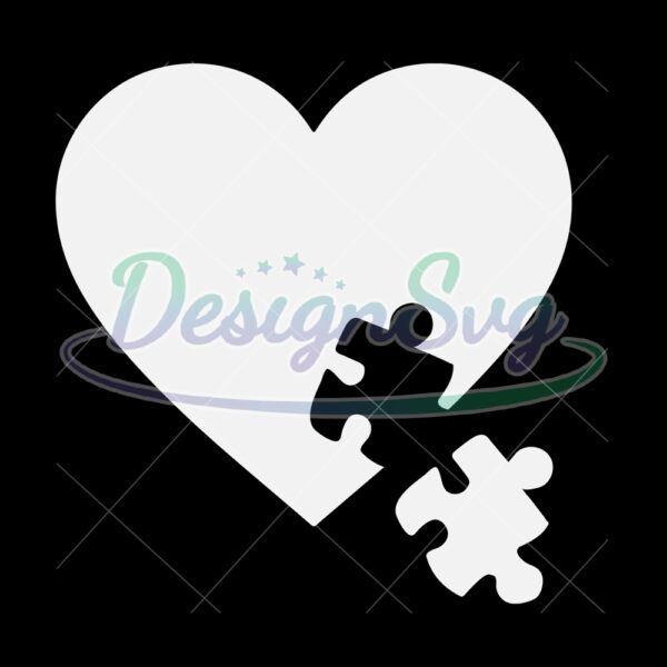 Autism Black And White Heart Puzzle PNG