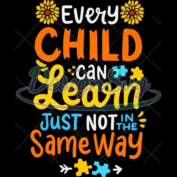 Autism Every Child Can Learn Quote PNG