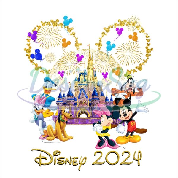 Mickey Friends Golden Castle Disney 2024 PNG