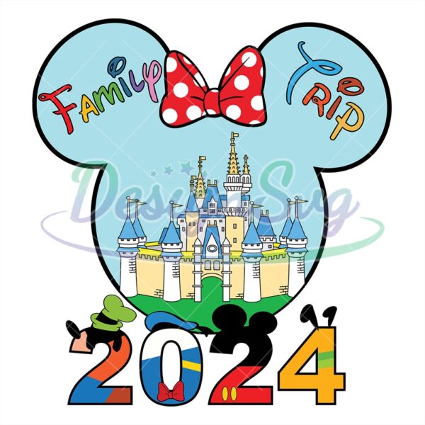 Disney Castle Minnie Mouse Trip 2024 PNG