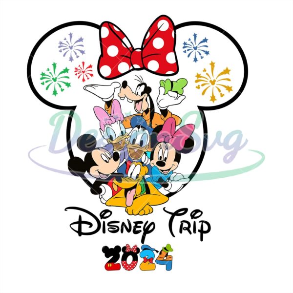 Mickey Minnie Mouse Friends Disney Trip 2024 PNG