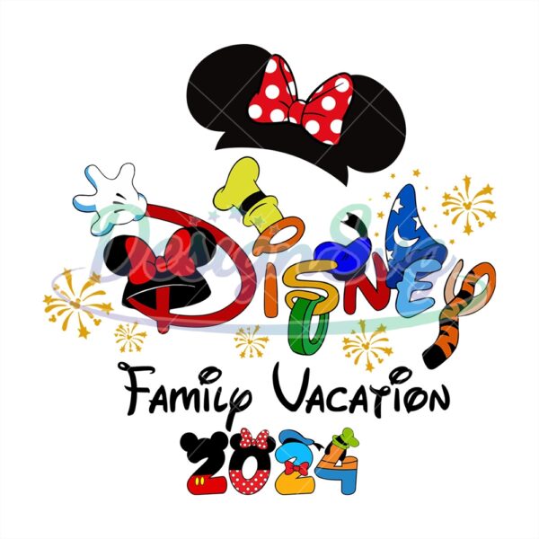Disney Minnie Mouse Family Vacation 2024 PNG