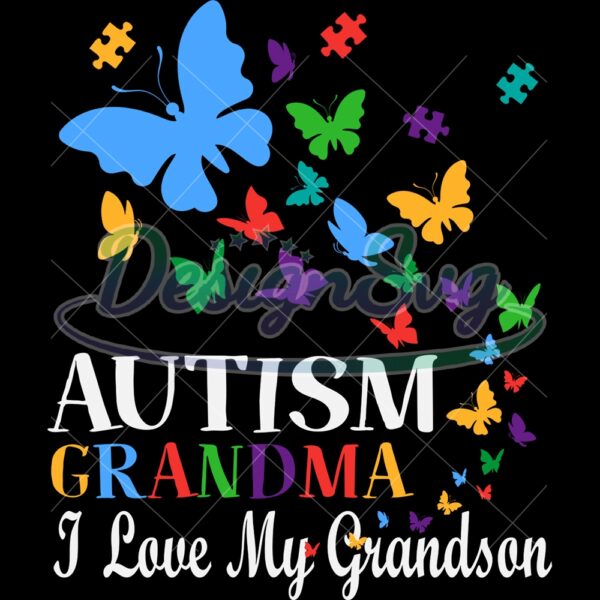 Autism Grandma I Love My Grandson PNG