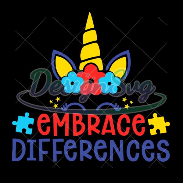 Awareness Unicorn Embrace Difference PNG
