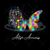 Autism Awareness Butterfly Colorful Puzzle PNG