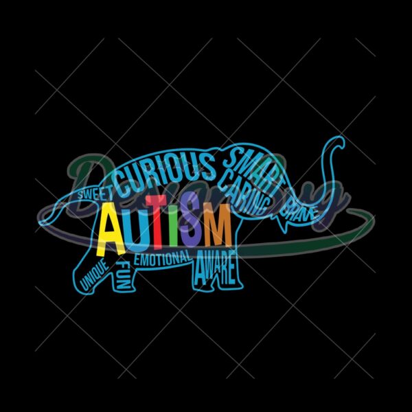 Autism Elephant Quote Design Idea PNG