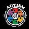 Autism Love Circle Puzzle Piece Design PNG