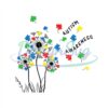 Autism Awareness Dandelion Puzzle Piece PNG