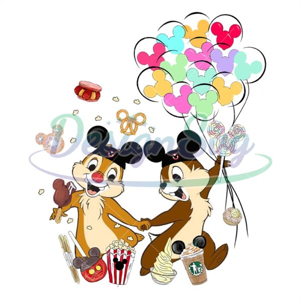 Chip and Dale Mickey Ears Disney Snack PNG