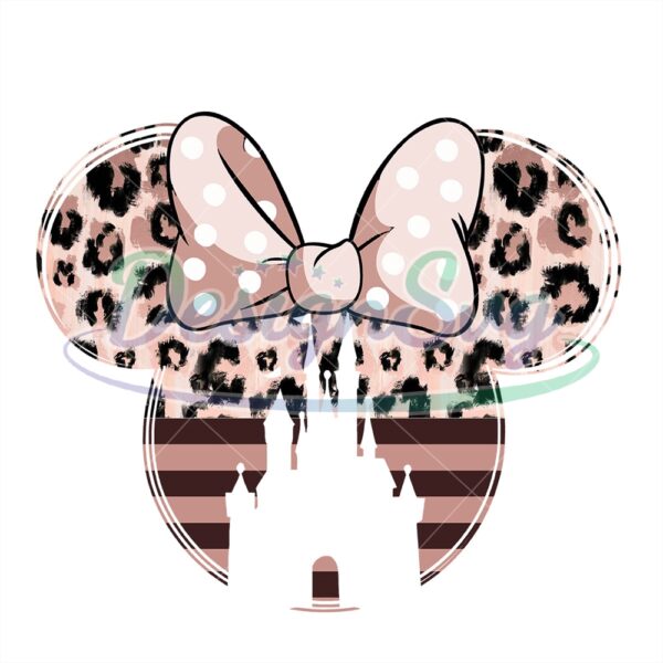 Leopard Minnie Head Disney Castle PNG