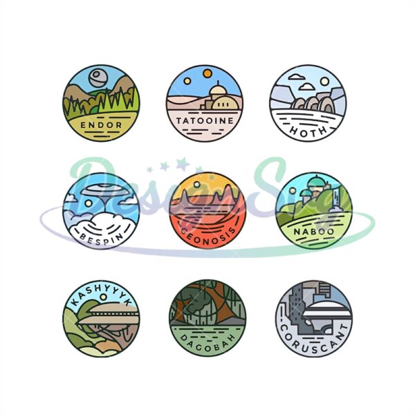 Star Wars Planet Badges Icon PNG
