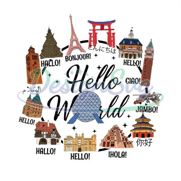 Hello World in Many Language PNG