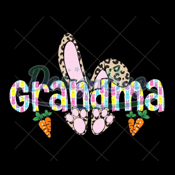 Grandma Bunny Easter Leopard Png