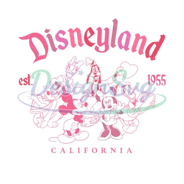 mickey-friends-disneyland-california-est-1955-svg