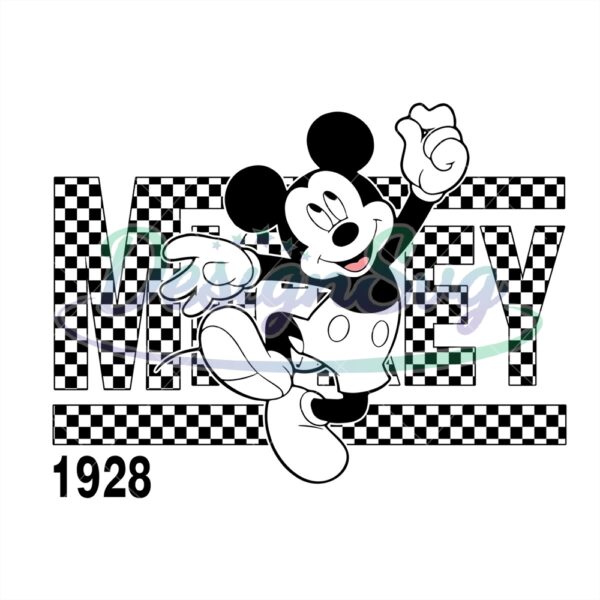 checkered-mickey-mouse-est-1928-silhouette-svg