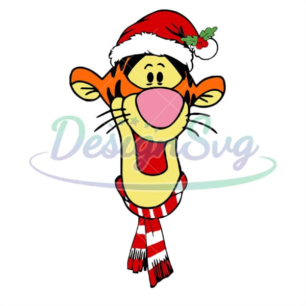 tigger-christmas-day-santa-hat-svg