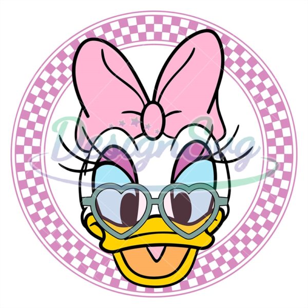 checkered-daisy-duck-heart-sunglasses-svg