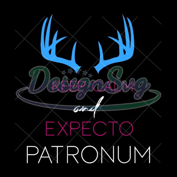 keep-calm-and-expecto-patronum-blue-horn-svg-digital-download