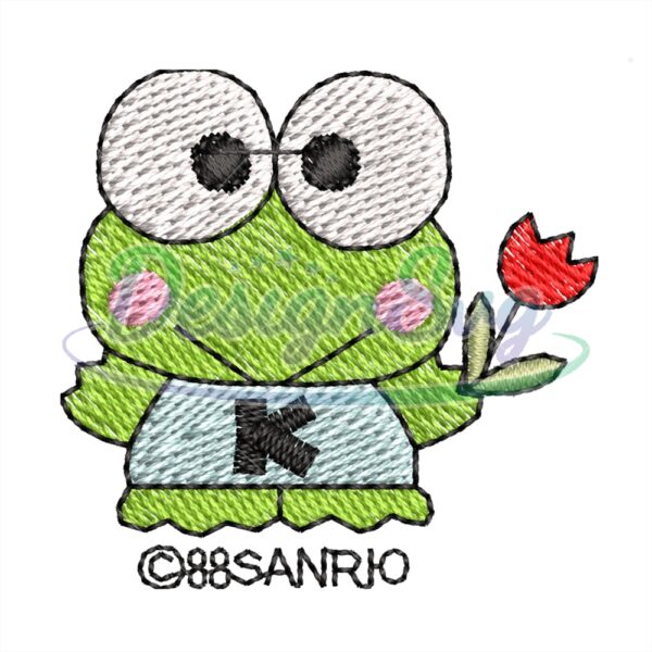 mr-frog-keroppi-flower-embroidery-png