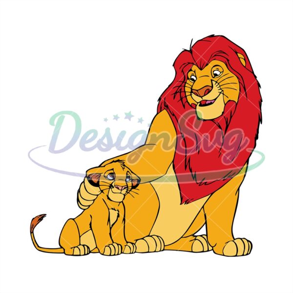 king-lion-mufasa-and-simba-disney-the-lion-king-cartoon-svg
