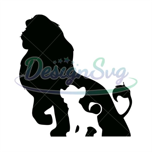 The Lion King Father and Son Mufasa And Simba Silhouette SVG