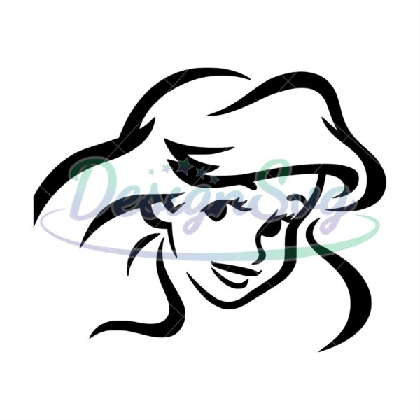 the-face-of-the-little-mermaid-ariel-silhouette-svg