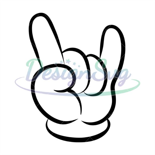 mickeye-mouse-rock-on-cool-hand-funny-clipart-svg