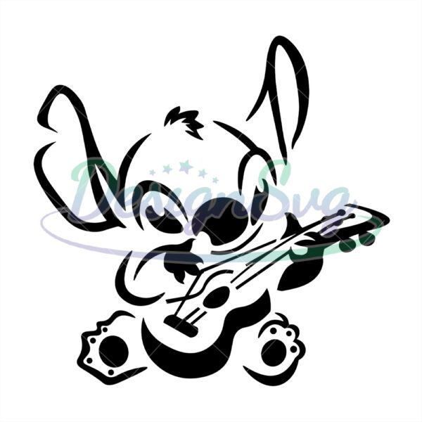 stitch-playing-guitar-disney-character-silhouette-svg