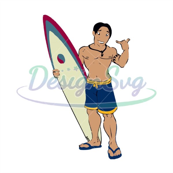 surfing-david-kawena-disney-cartoon-character-svg