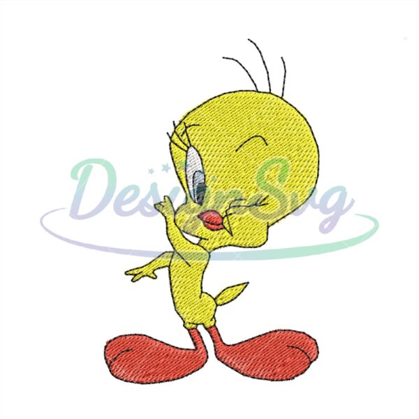 a-yellow-canary-bird-tweety-embroidery