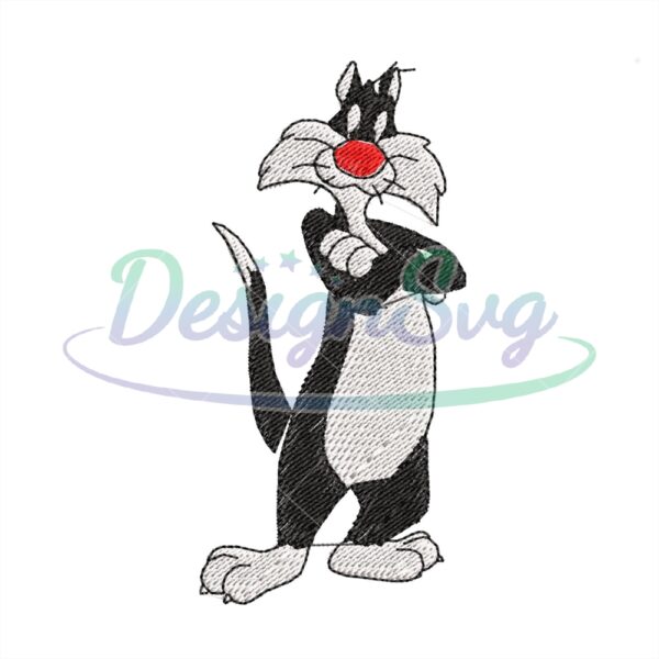 sylvester-the-tuxedo-cat-embroidery