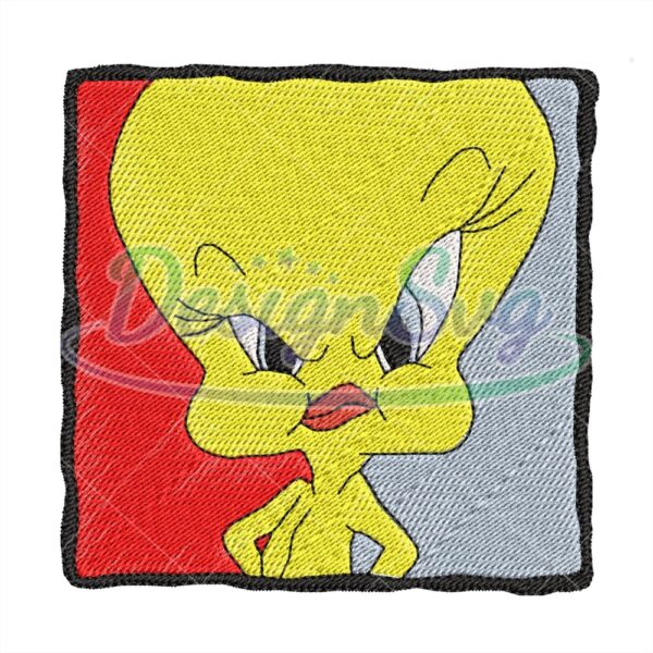 angry-face-tweety-bird-embroidery